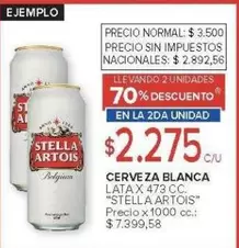 Stella Artois - CERVEZA BLANCA LATA