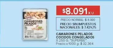 Superbe - CAMARONES PELADOS COCIDOS CONGELADOS