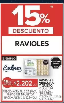 X$ - RAVIOLI VERDURA Y QUESO