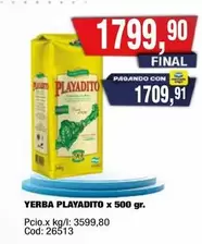 Playadito - YERBA PLAYADITO x 500 gr.