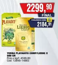 Playadito - YERBA PLAYADITO COMP/LIEBIG X 500 GR
