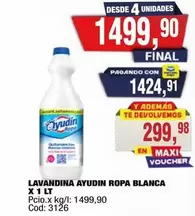 Ayudin - LAVANDINA AYUDIN ROPA BLANCA X 1 LT