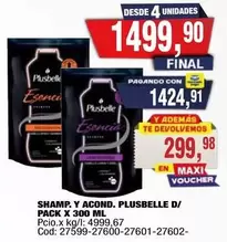 Plusbelle - SHAMP. Y ACOND. D/ PACK X 300 ML