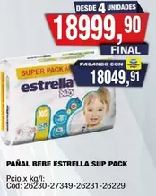 Estrella - PAÑAL BEBE SUP PACK