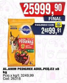 Pedigree - AL.ANIM PEDIGREE ADUL.PEQ.E2 x8 kg