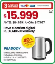 Peabody - Pava electrica digital PE DKA1850