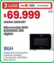 BGH - Microondas B120DB20 20lt digital