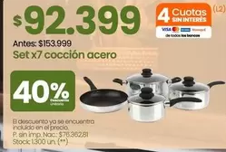 Set x7 cocción acero