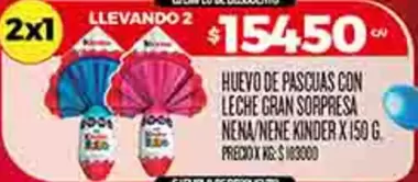 Kinder - HUEVO DE PASCUAS CON LECHE GRAN SORPRESA NENA/NENE