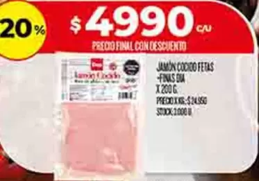 JAMON COCIDO FETAS