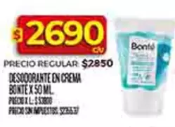 Bonte - DESODORANTE EN CREMA