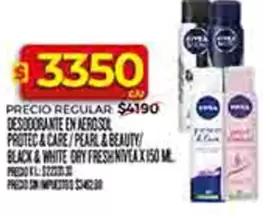 Nivea - DESODORANTE EN AEROSOL PROTEC & CARE / PEARL & BEAUTY / BLACK & WHITE DRY FRESH