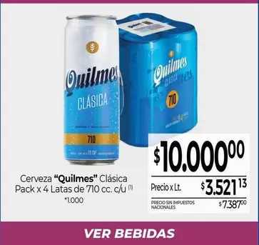 Quilmes - Cerveza "" Clásica Pack x 4 Latas