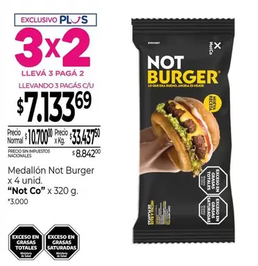 X$ - Medallón Not Burger "Not Co"
