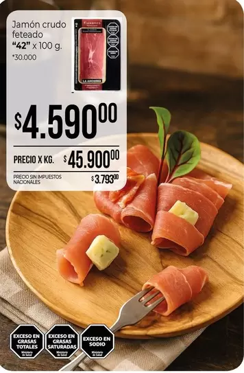 42 - Jamón crudo fetedeado