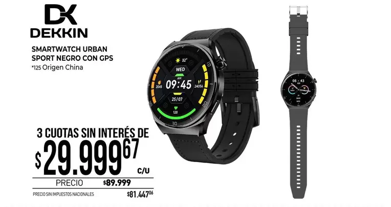 Negro - SMARTWATCH URBAN SPORT NEGRO CON GPS