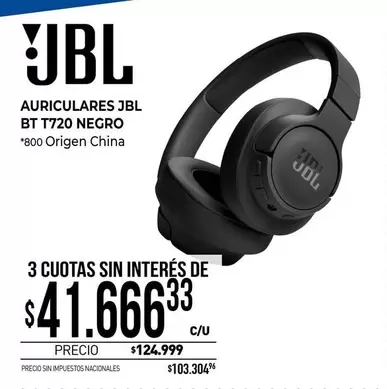 JBL - AURICULARES  BT T720 NEGRO
