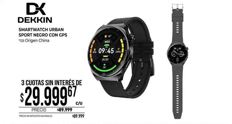 Negro - SMARTWATCH URBAN SPORT NEGRO CON GPS