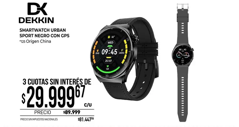 Negro - SMARTWATCH URBAN SPORT NEGRO CON GPS