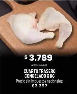 X$ - CUARTO TRASERO CONGELADO