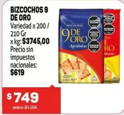 9 de oro - BIZCOCHOS 9 DE ORO