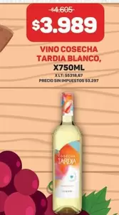 Cosecha Tardia - VINO COLHEITA TARDE BRANCO