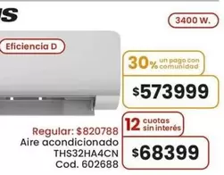 Aire acondicionado THS32HA4CN Cod. 602688