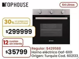 Origen - Horno eléctrico Oaf-6101