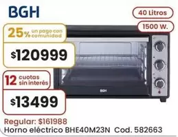 BGH - Horno eléctrico BHE40M23N