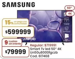 Samsung - Smart Tv led 50" 4K Un50u8000fgczb