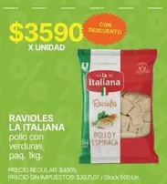 La Italiana - Ravioles pollo con verduras