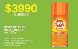 Off - REPELENTES DE INSECTOS aer.