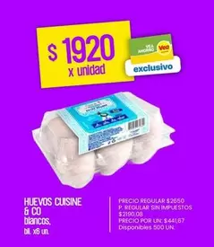 X$ - HUEVOS CUISINE & CO blancos