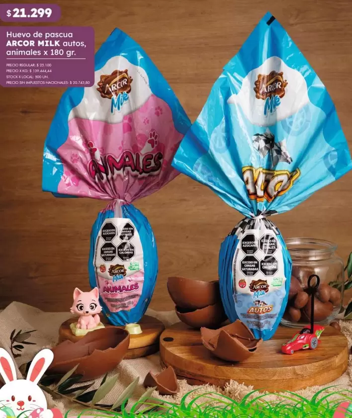 Arcor - Huevo de pascua ARCOR MILK autos, animales
