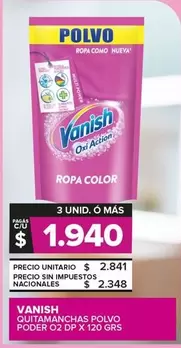 Vanish - QUITAMANCHAS POLVO PODER O2 DP