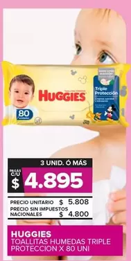 Huggies - TOALLITAS HUMEDAS TRIPLE PROTECCION X 80 UNI