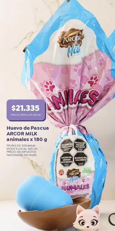 Arcor - Huevo de Pascua MILK animales