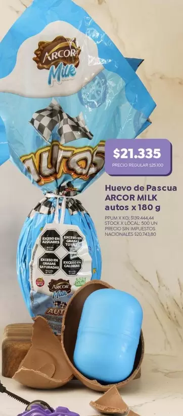 Arcor - Huevo de Pascua ARCOR MILK autos