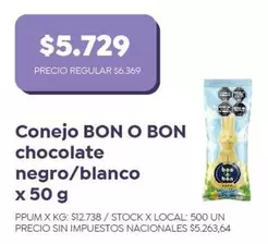 Bon o Bon - Conejo de chocolate negro/blanco