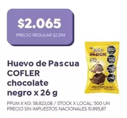 Cofler - Huevo de Pascua chocolate negro