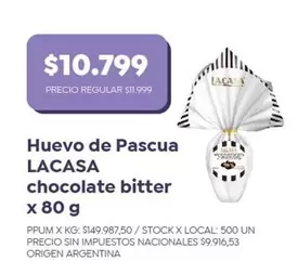 Lacasa - Huevo de Pascua chocolate bitter