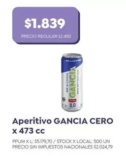 Gancia - Aperitivo CERO