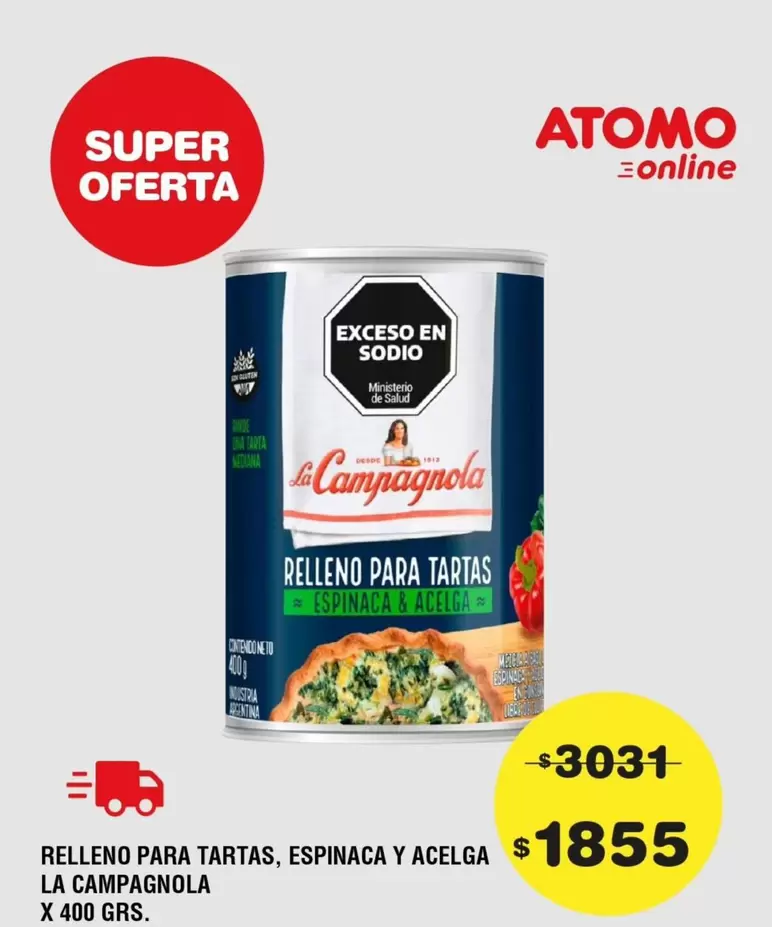 La Campagnola - Relleno para Tartas, Espinaca y Acelga