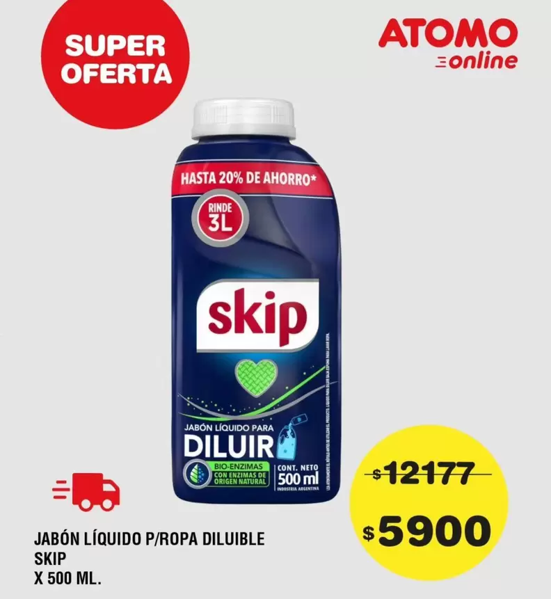 Skip - JABÓN LÍQUIDO P/ROPA DILUIBLE