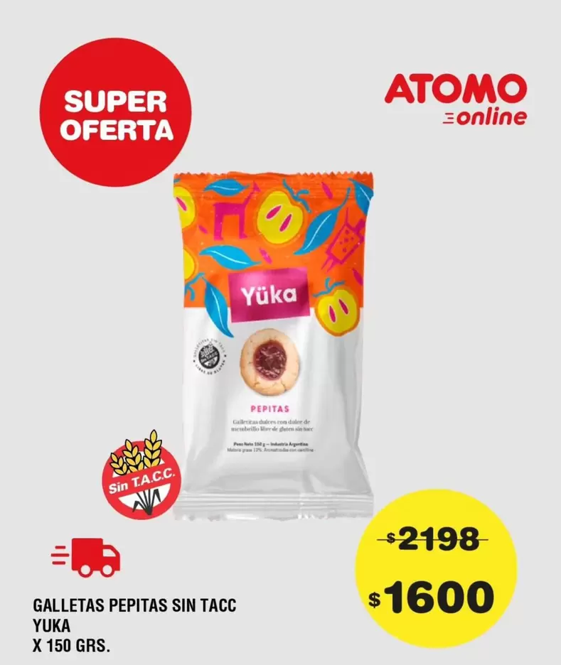 Atomo - GALLETAS PEPITAS SIN TACC