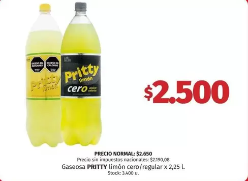 Pritty - Gaseosa lim
uevo00f3n cero