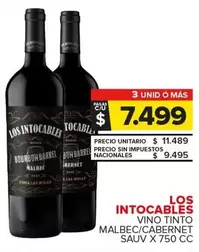 los intocables - VINO TINTO MALBEC/CABERNET SAUV X 750 CC