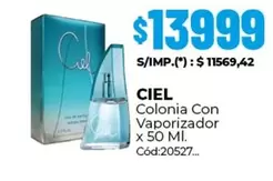 Ciel - Colonia Con Vaporizador x 50 Ml. Cód:20527