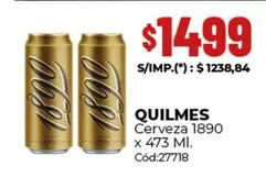 Quilmes - Cerveza 1890 x 473 Ml. Cód:27718