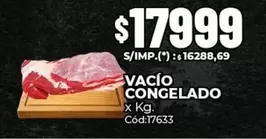 X$ - Vacío Congelado x Kg. Cód:17633